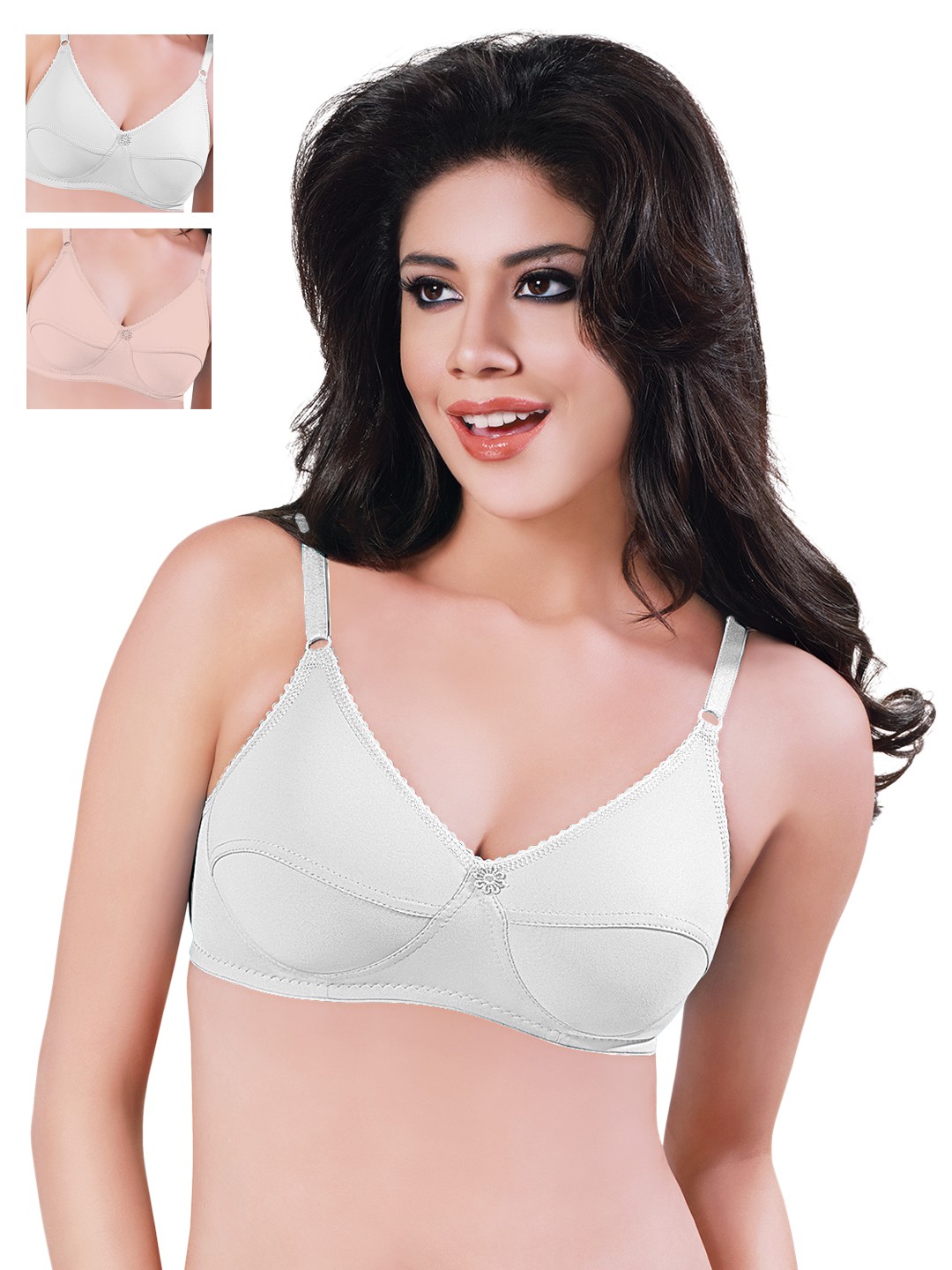 

Sonari Pack of 3 Full-Coverage Bras, White