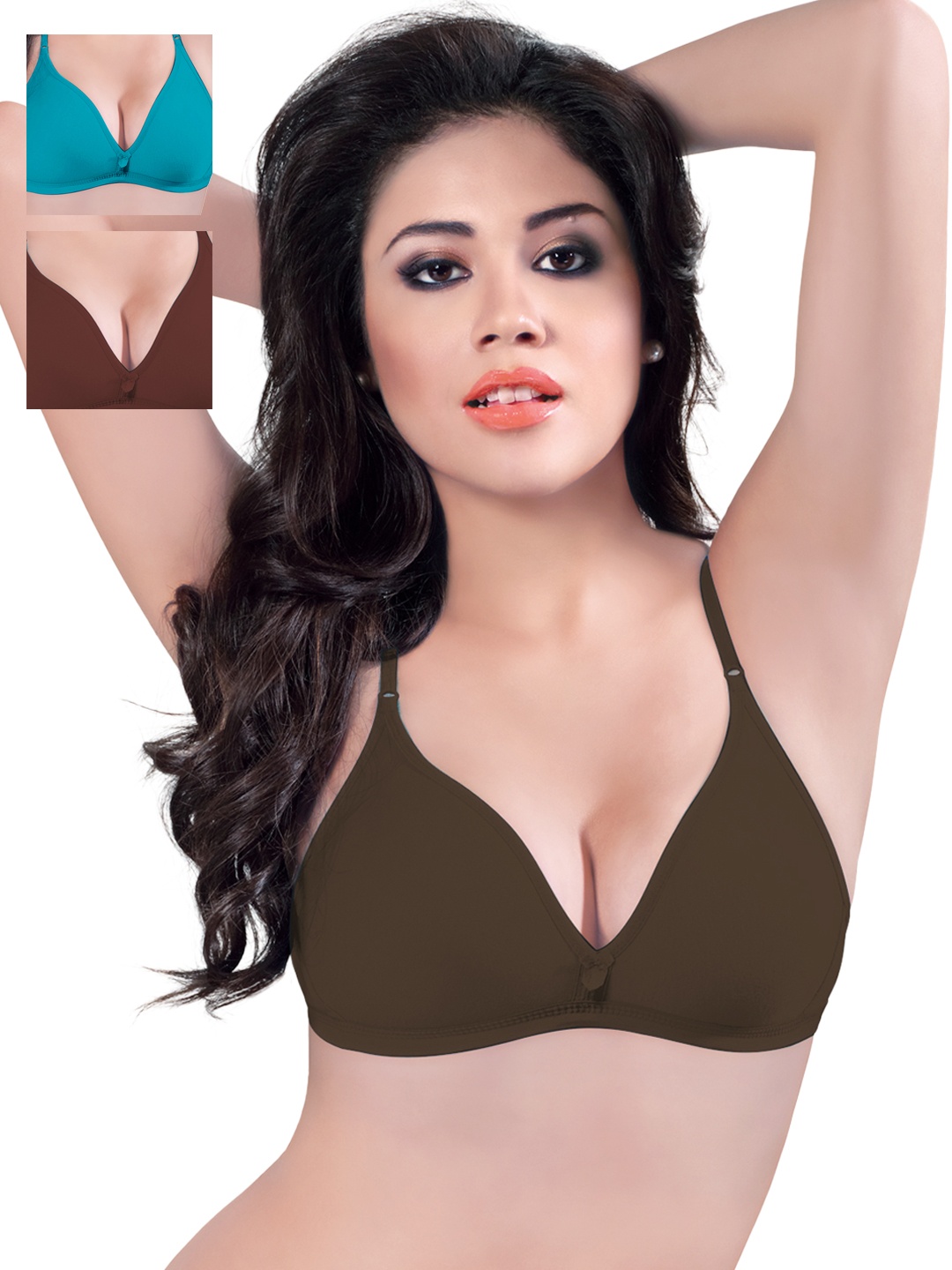 

Sonari Pack of 3 Full-Coverage T-shirt Bras, Coffee brown