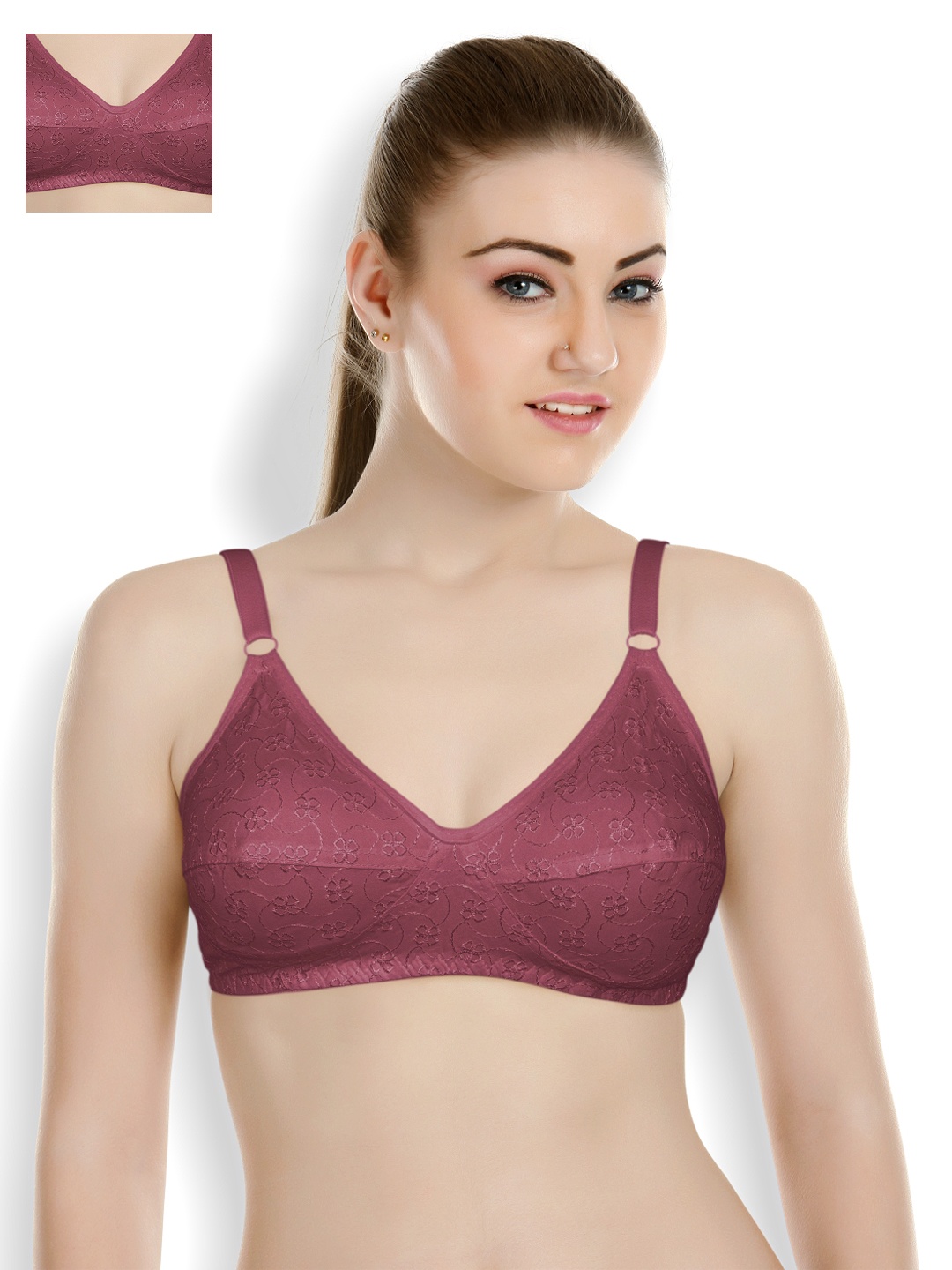 

Souminie Pack of 3 Full-Coverage Bras SLY-37-3P, Magenta