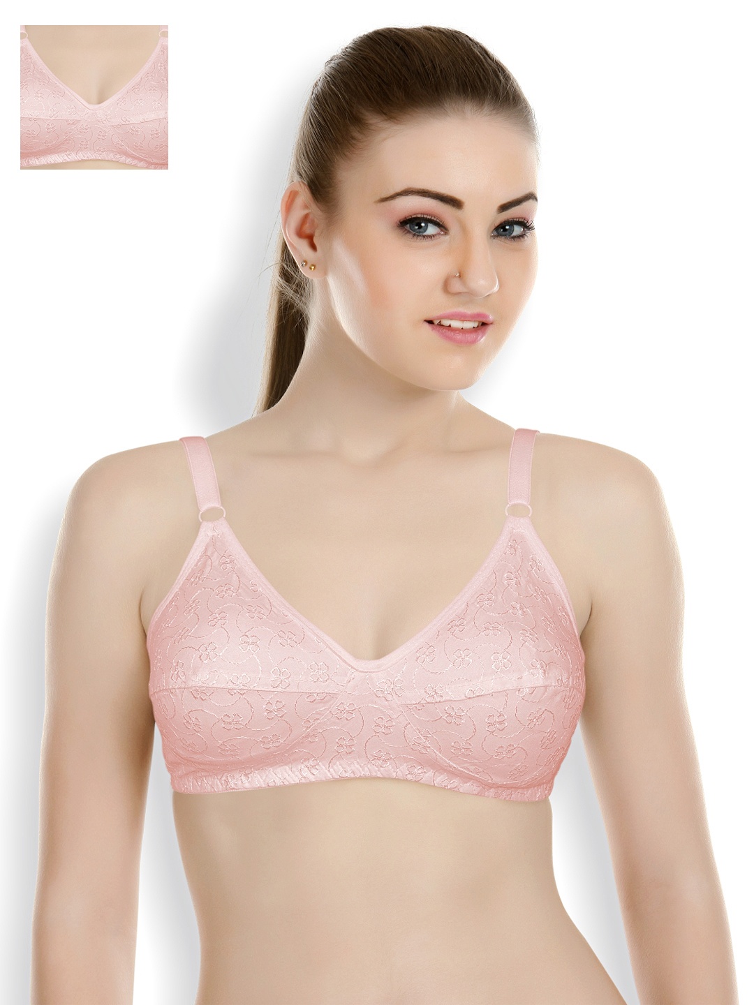 

Souminie Pack of 3 Full-Coverage Bras SLY-37-3P, Pink
