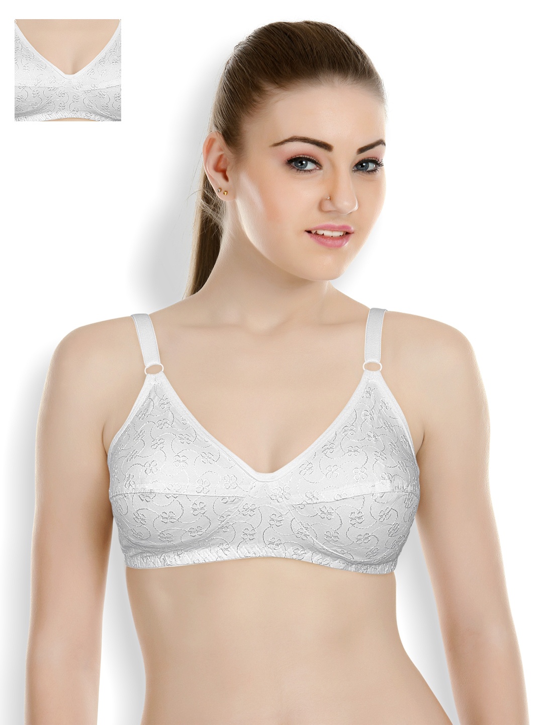 

Souminie Pack of 3 Full-Coverage Bras SLY-37-3P, White