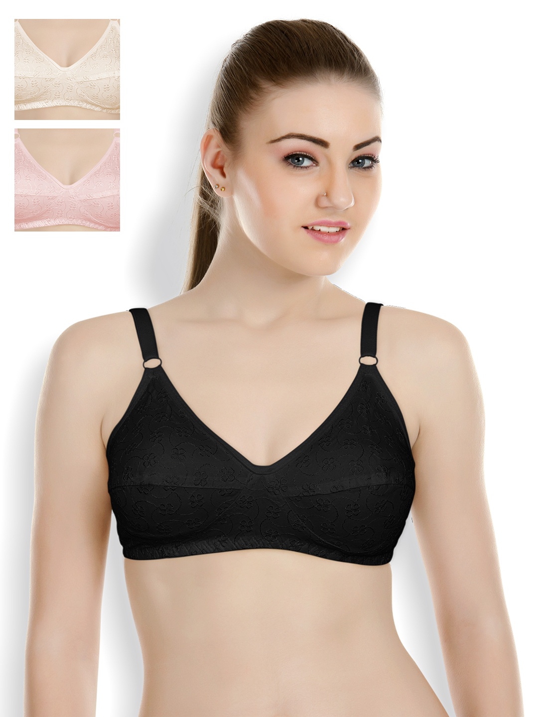 

Souminie Pack of 3 Full-Coverage Bras SLY-37, Nude