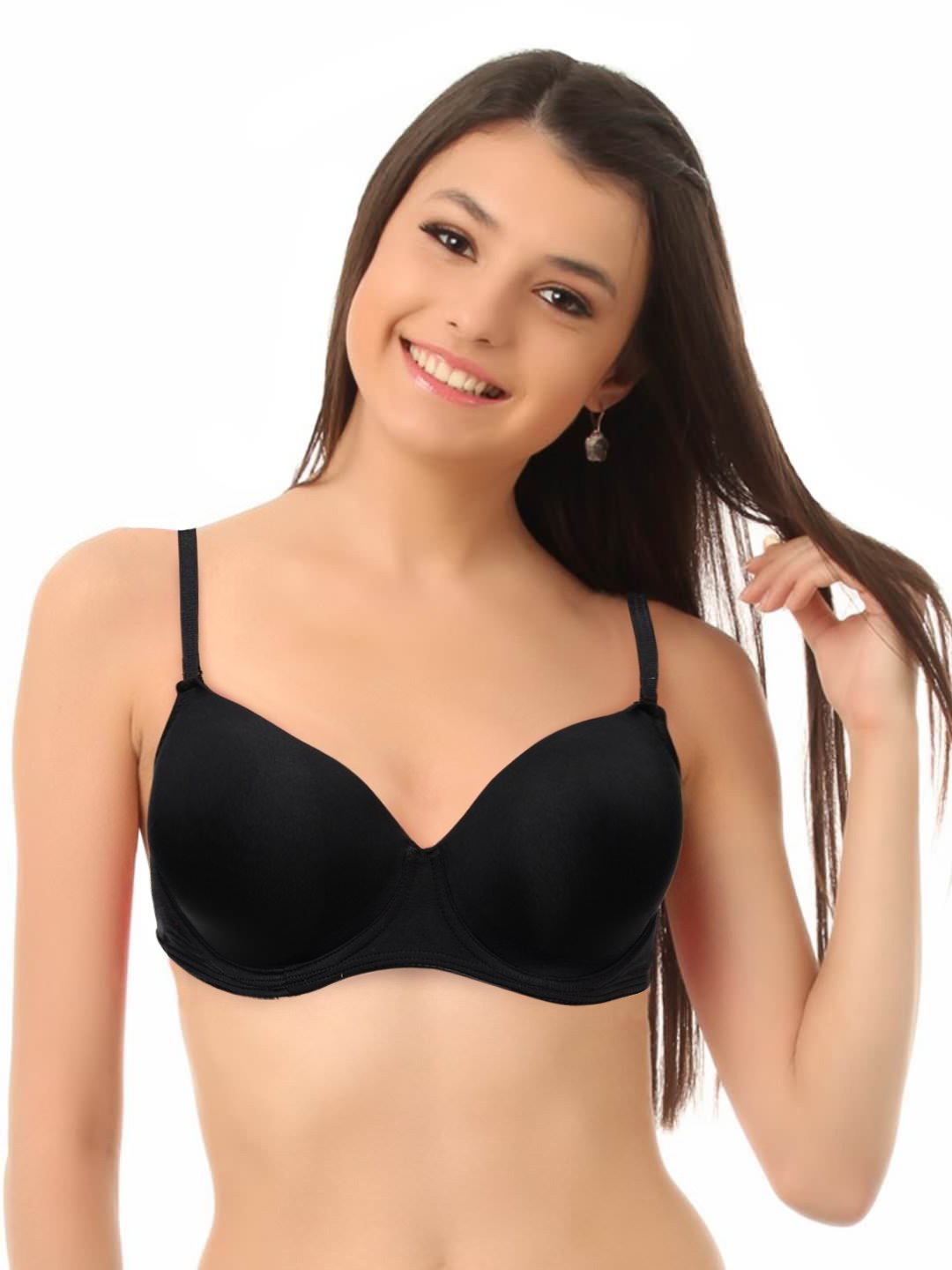 

Triumph T-Shirt Bra 77 Wired Padded Detachable Straps Seamless Everyday Bra, Black
