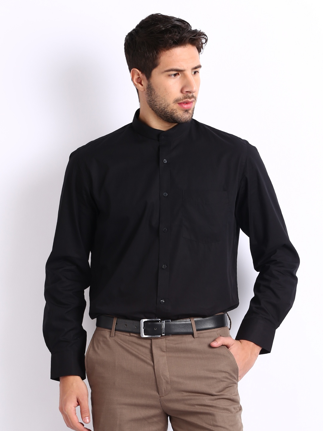 

Turtle Men Black Formal Shirt