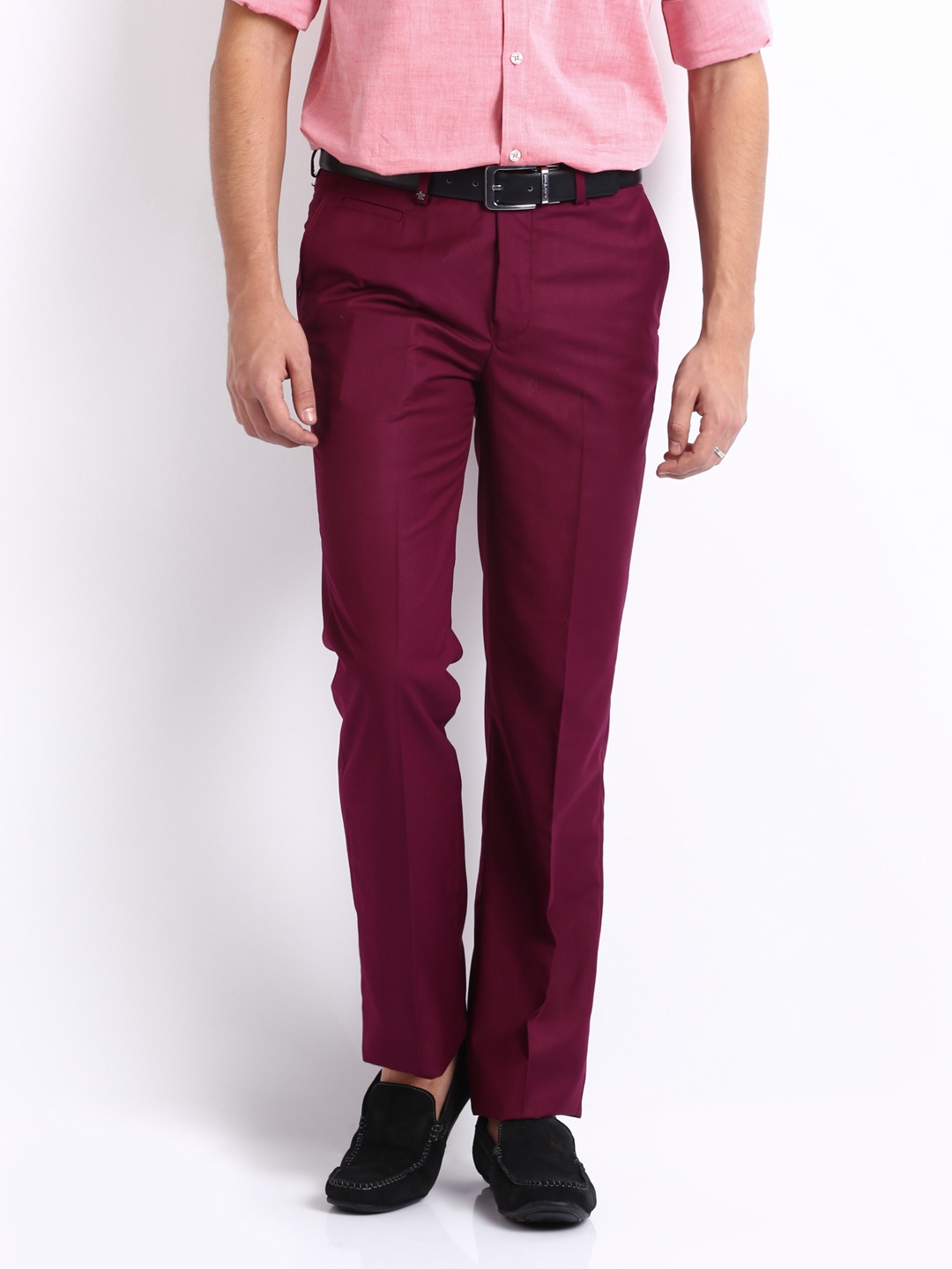 

Turtle Men Burgundy Slim Fit Formal Trousers