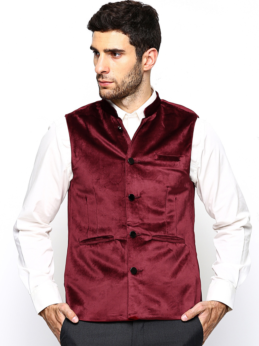 

Turtle Men Maroon Nehru Jacket