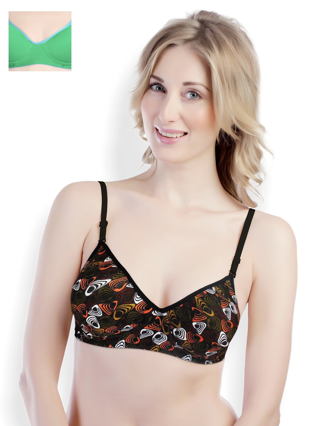 

Tweens Pack of 2 Full-Coverage T-shirt Bras TW1321PR-TW1301GR, Multi