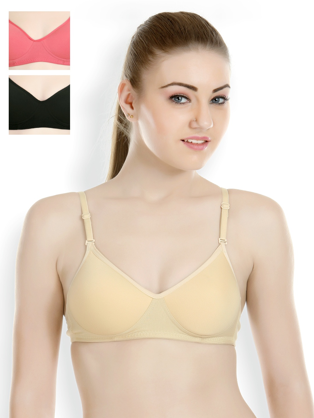 

Tweens Pack of 3 Full Coverage T-shirt Bras 1301, Skin