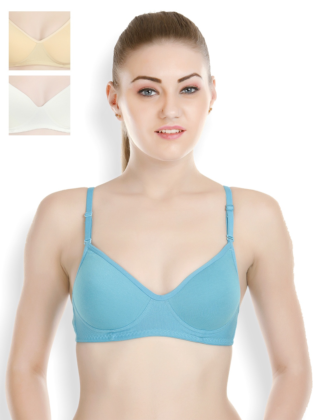 

Tweens Pack of 3 Full Coverage T-shirt Bras 1301, Blue