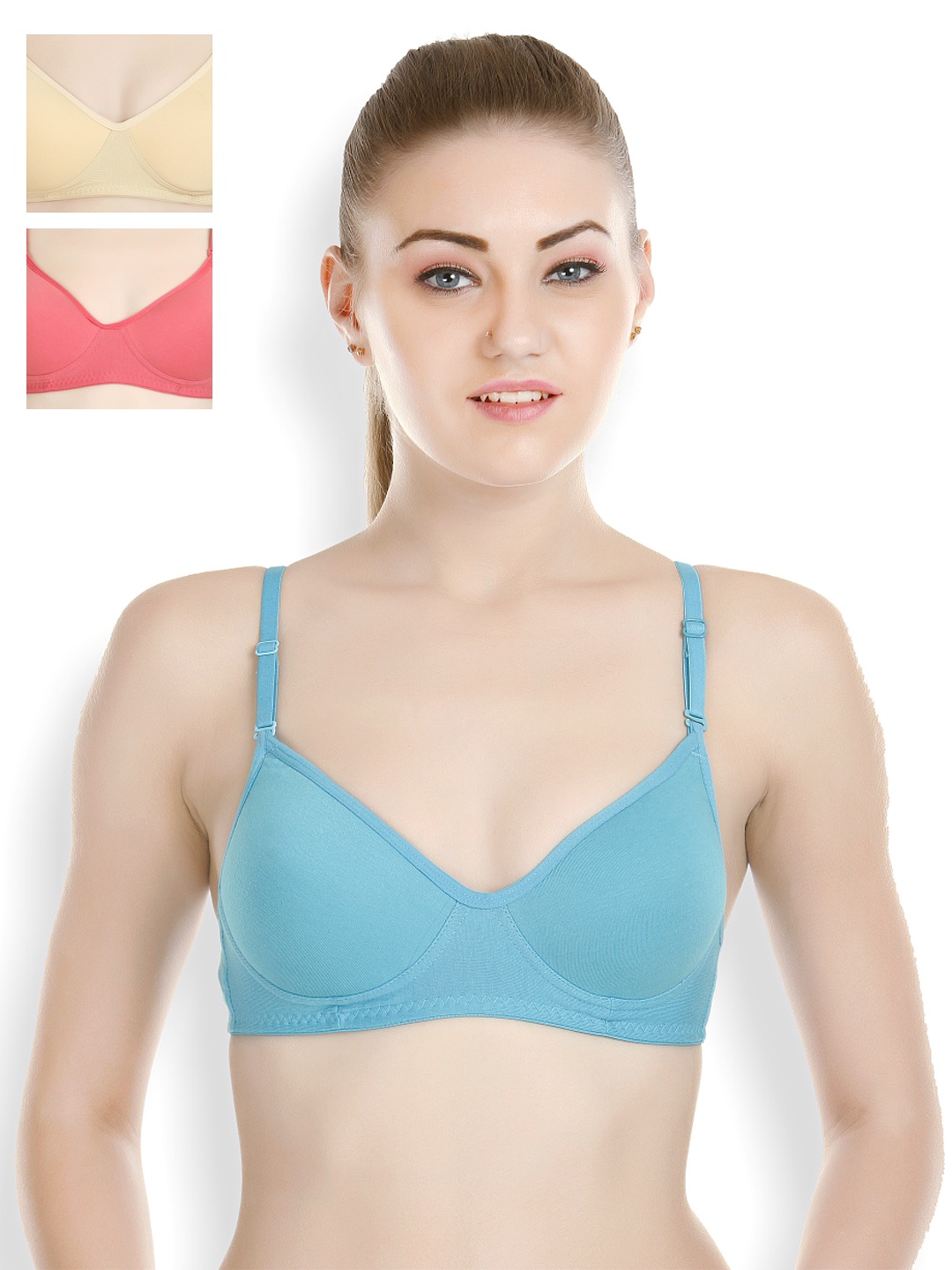 

Tweens Pack of 3 Full Coverage T-shirt Bras 1301, Blue