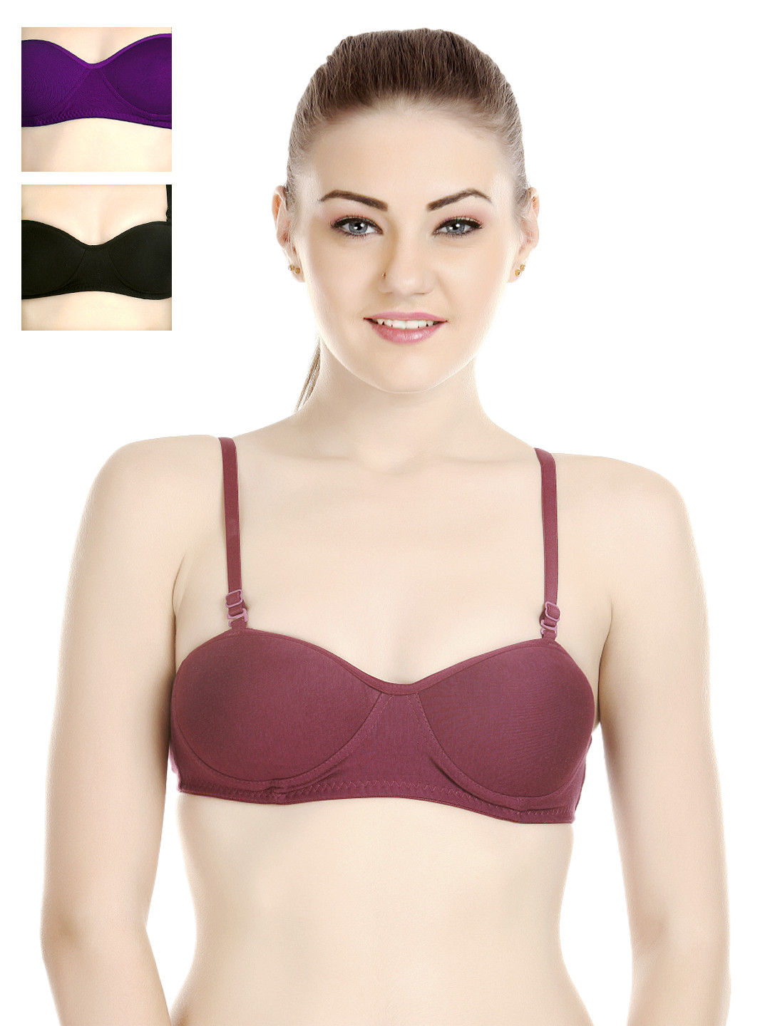 

Tweens Pack of 3 Demi-Cup Padded T-shirt Bras 1201, Black