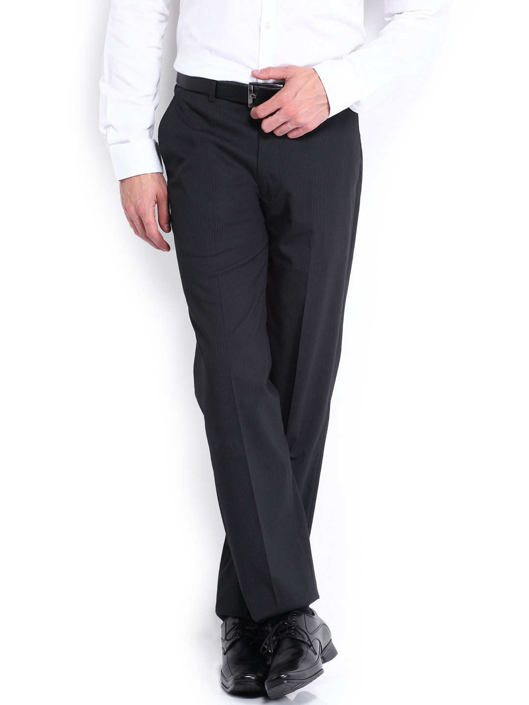 

U.S. Polo Assn. Men Black Relaxed Fit Formal Trousers