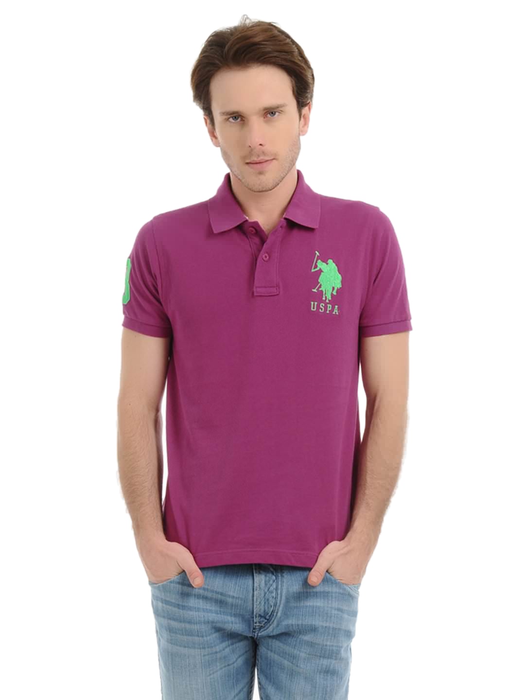 

U.S. Polo Assn. Men Purple Polo T-shirt