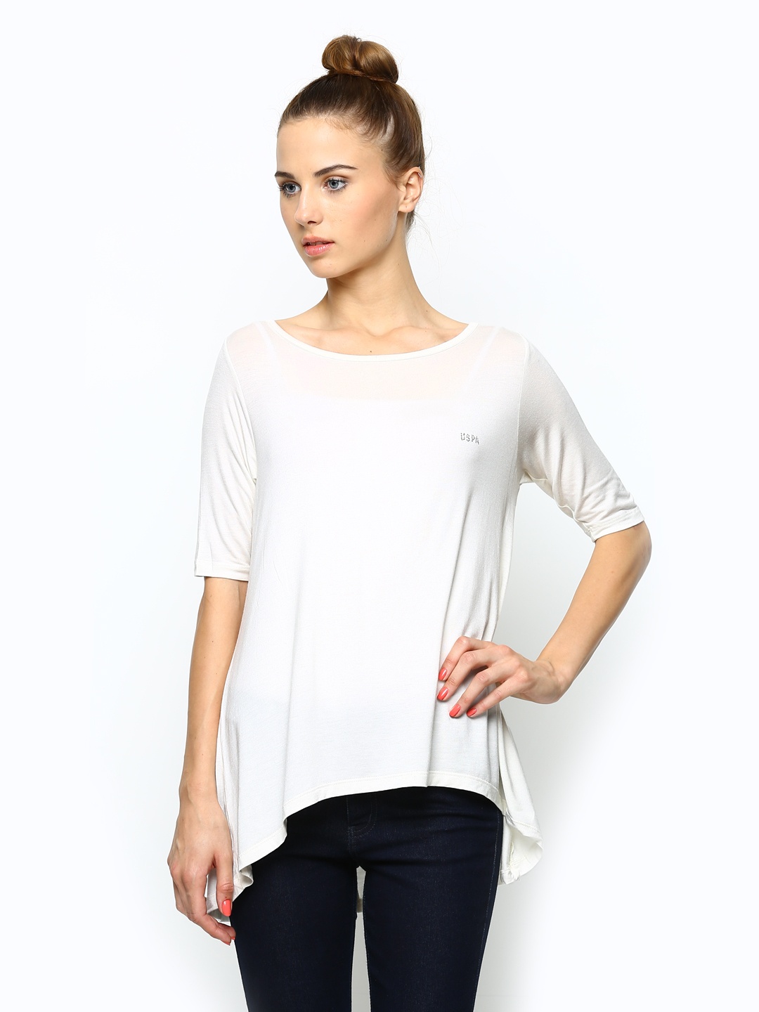 

U.S. Polo Assn. Women Off-White T-Shirt
