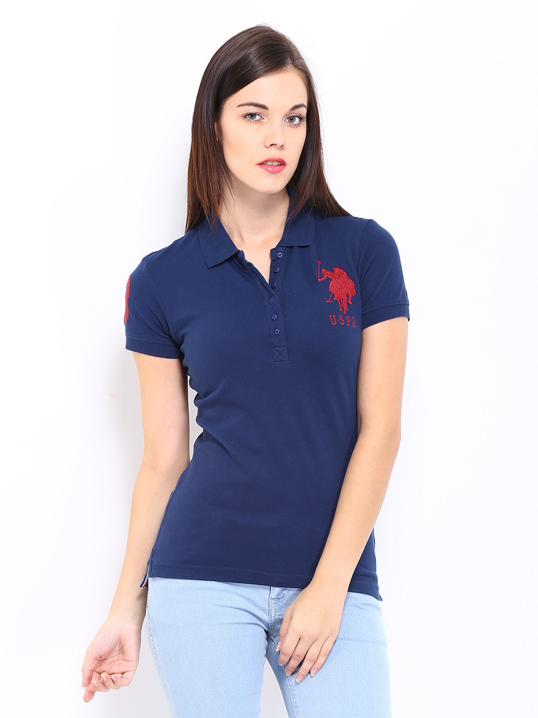

U.S. Polo Assn. Women Blue Polo T-shirt