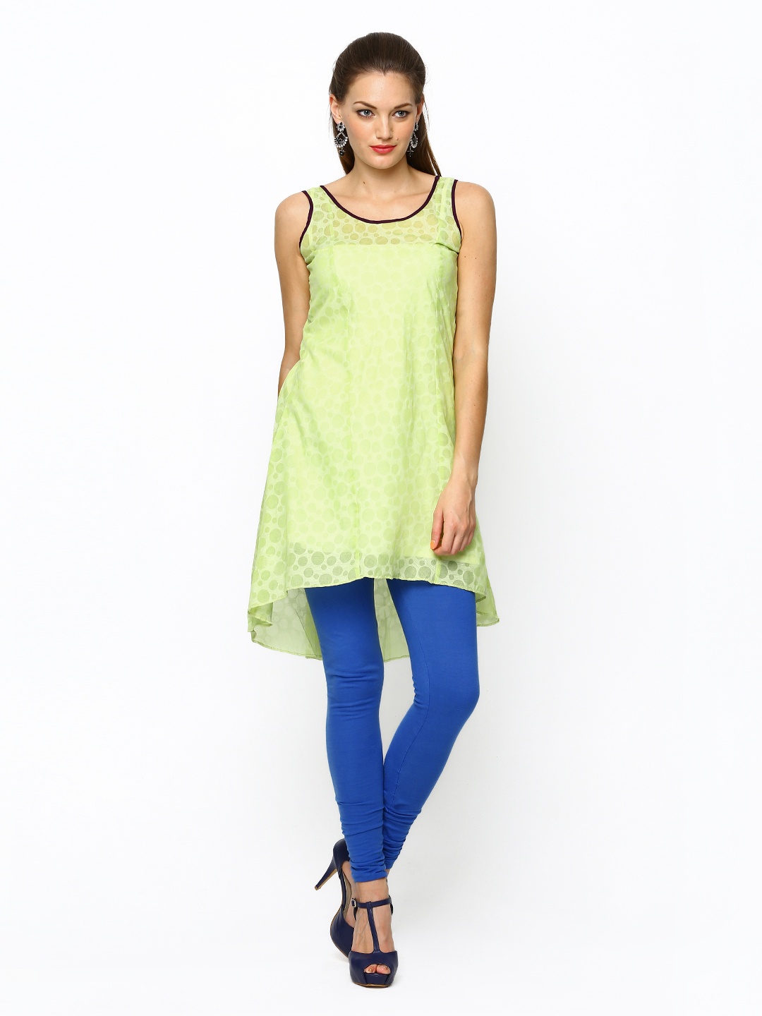 

Vishudh Women Lime Green Kurta