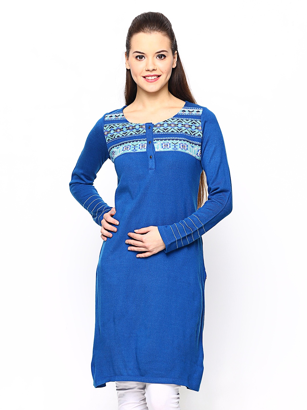 

W Women Blue Winter Kurta