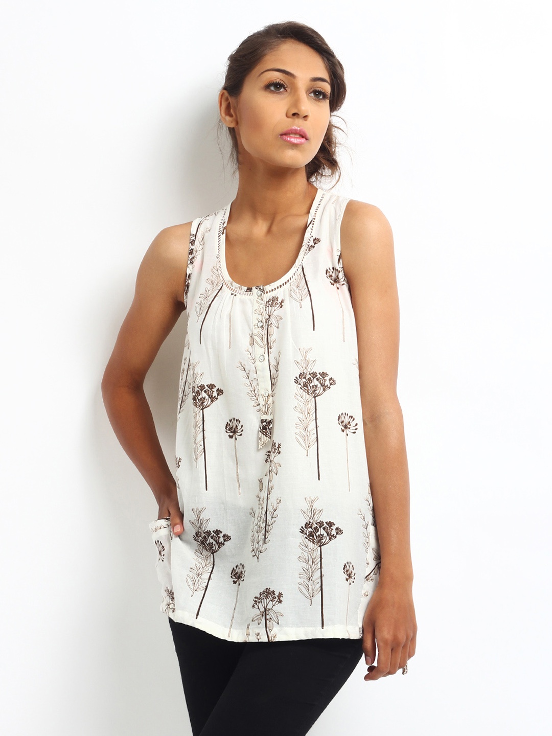 

W Women Off-White Printed Top