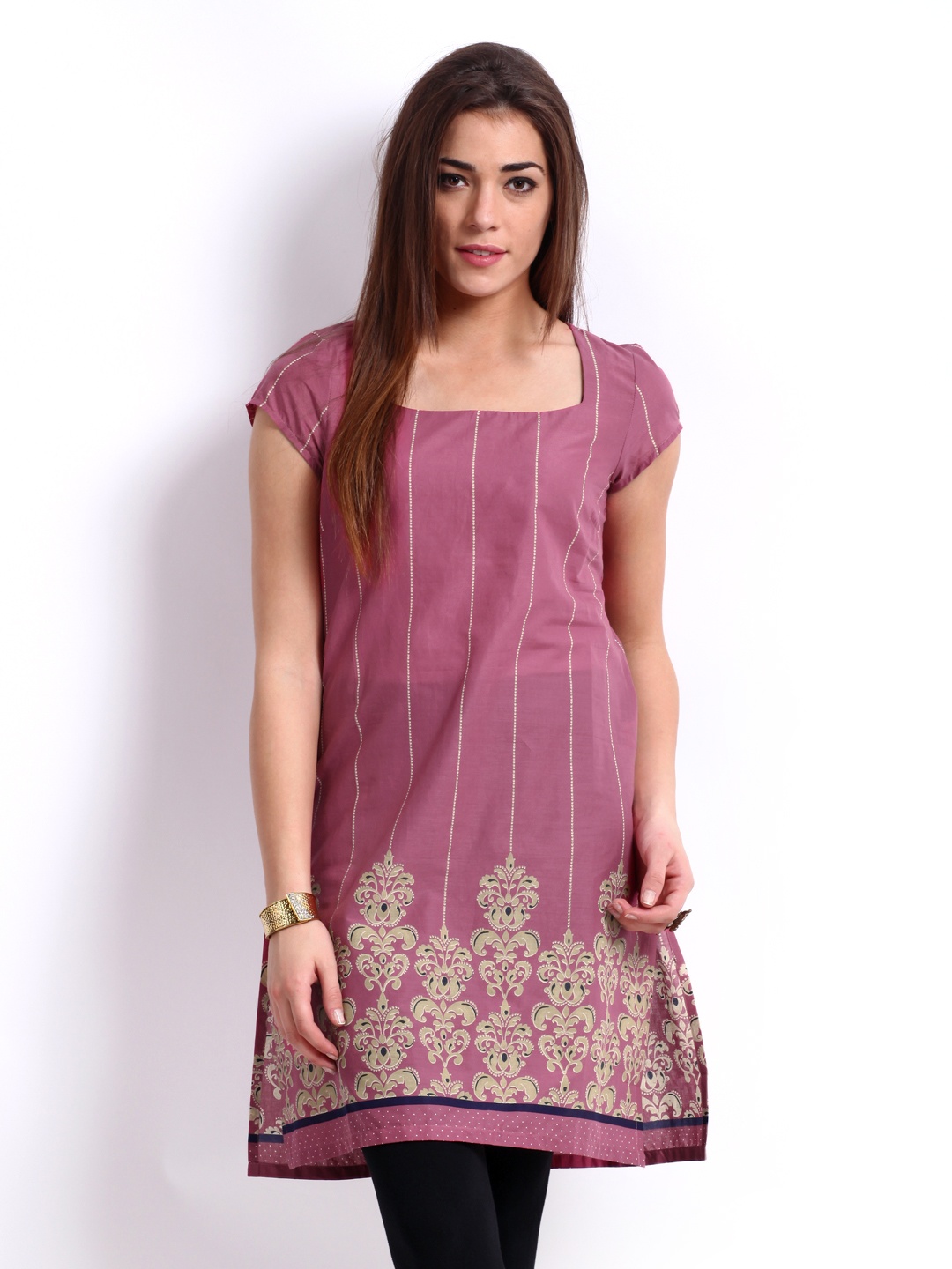

W Women Pink Printed Kurta