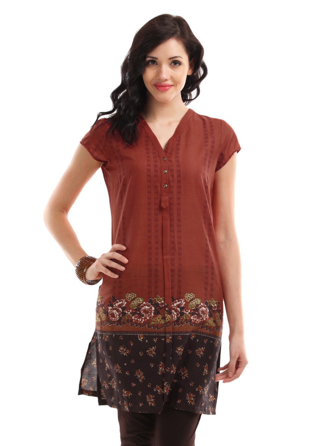 

W Women Rust Printed Kurta