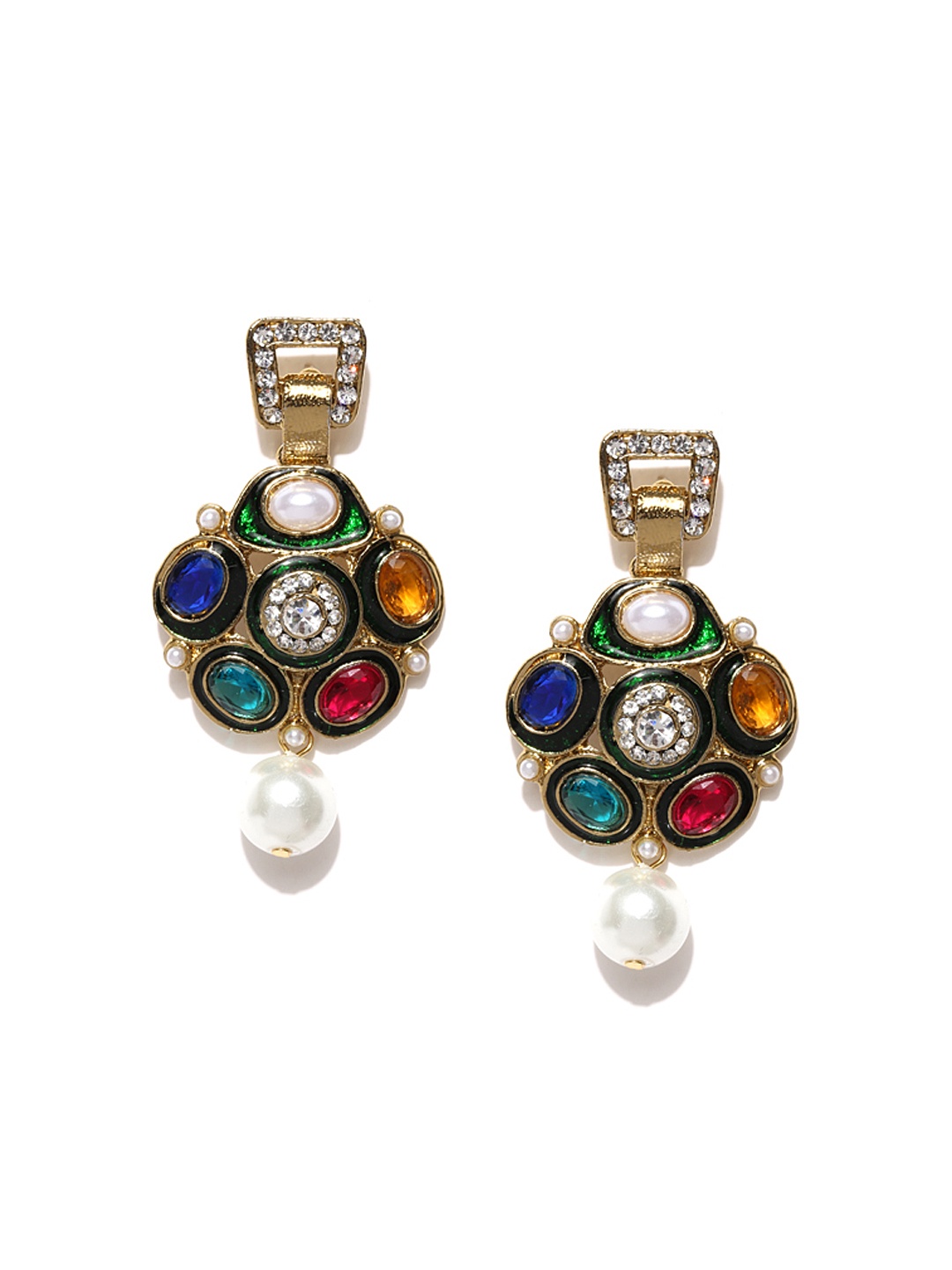 

Zaveri Pearls Multicoloured Drop Earrings, Multi