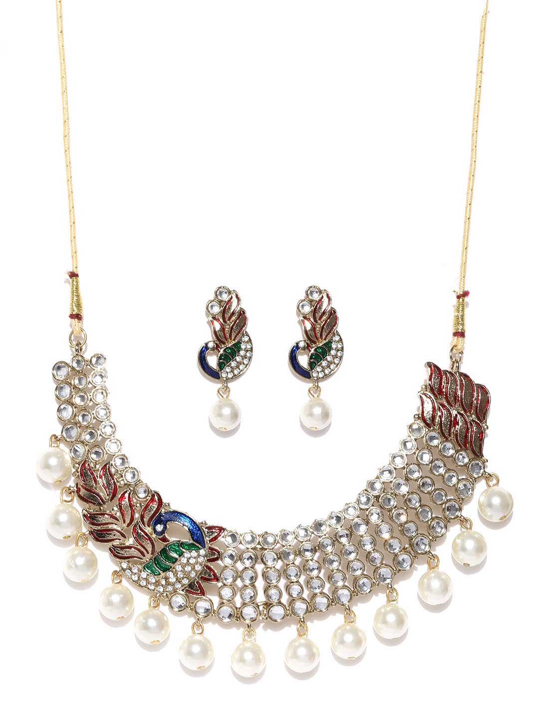 

Zaveri Pearls White Gold-Plated Jewellery Set