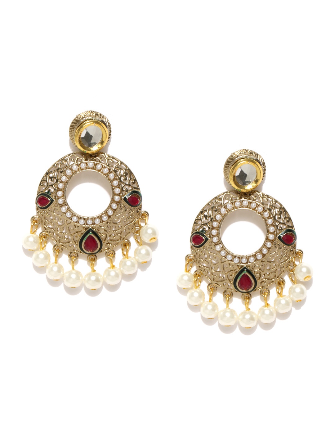 

Zaveri Pearls Gold-Toned Drop Earrings