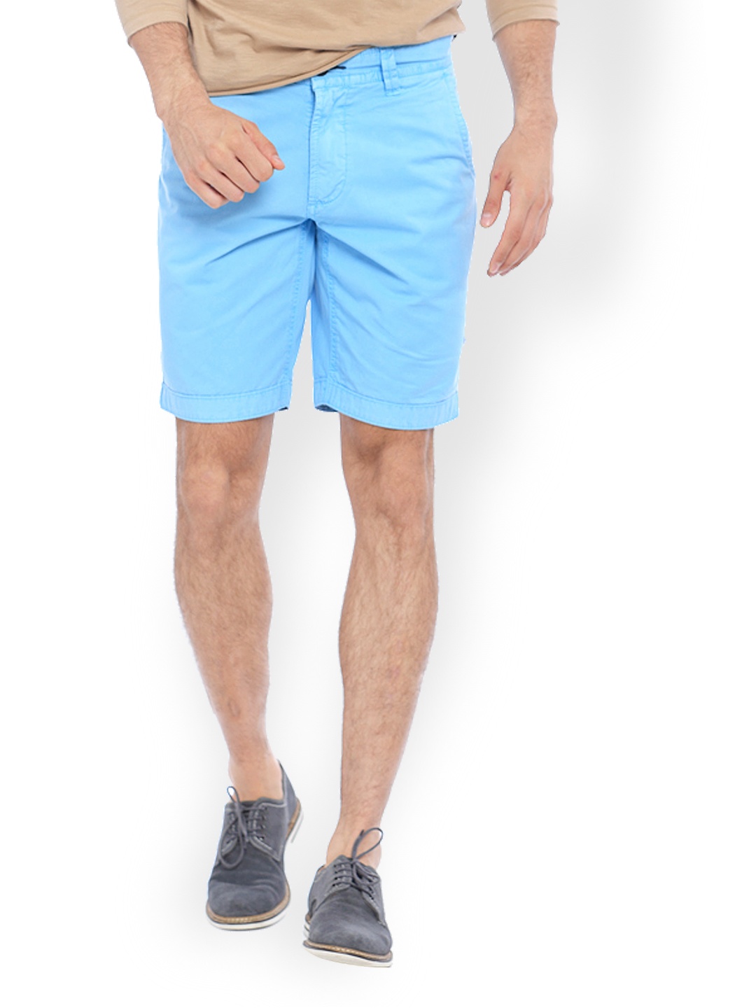 

<p>Basics Men Blue Comfort Fit Shorts