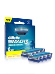 Gillette Set of 8 Mach 3 Turbo Manual Shaving Razor Blade Cartridges