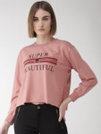 Pluss Women Dusty Pink Printed Sweatshirt