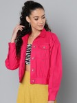 Street 9 Women Pink Solid Denim Jacket