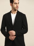 Invictus Men Black Textured Single-Breasted Smart Casual Blazer