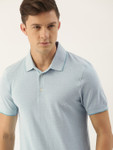 Invictus Men Blue Polo Collar Cotton T-shirt