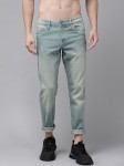 Roadster Men Green Carrot Fit Light Fade Stretchable Jeans