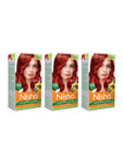 Nisha Pack of 3 Creme Hair Colour 450g – Flame Red