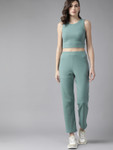 The Roadster Lifestyle Co. Women Peach-Coloured and White Striped Blue Solid Co-ords Starts from Rs.239