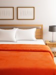 Raymond Home Orange AC Fleece Double Blanket