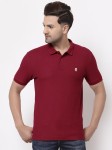 Red Tape Men Maroon Pure Cotton Polo Collar T-shirt