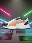Puma Men Cream-Coloured and Orange Colourblocked Sneakers