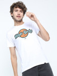 Highlander Men White Typography Printed Slim Fit Cotton T-shirt