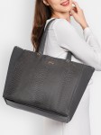 Lavie Croc Nov Women Grey Tote Bag