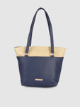 Caprese Women Blue & Beige Colourblocked Structured Shoulder Bag