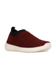 Bata Men Red Woven Design Slip-On Sneakers