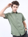 Ketch Men Olive Green Slim Fit Printed Casual Shirt