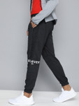Hrx By Hrithik Roshan Men Charcoal Black Printed Detail Regular Fit Joggers