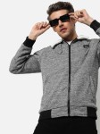 Campus Sutra Men Grey Windcheater Outdoor Bomber Jacket