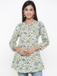 Kipek Off White Floral Printed Kurti