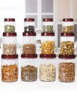 Milton Set Of 12 Brown Hexa Pet Jar – 4 Pcs x 270 ml 4 Pcs x 665 ml 4 Pcs x 1.24 L