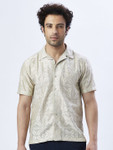 Valen Club Men Self Design Relaxed Cuban Collar Casual Shirt