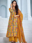 Divastri Women Floral Printed Regular Kurta with Palazzos & With Dupatta